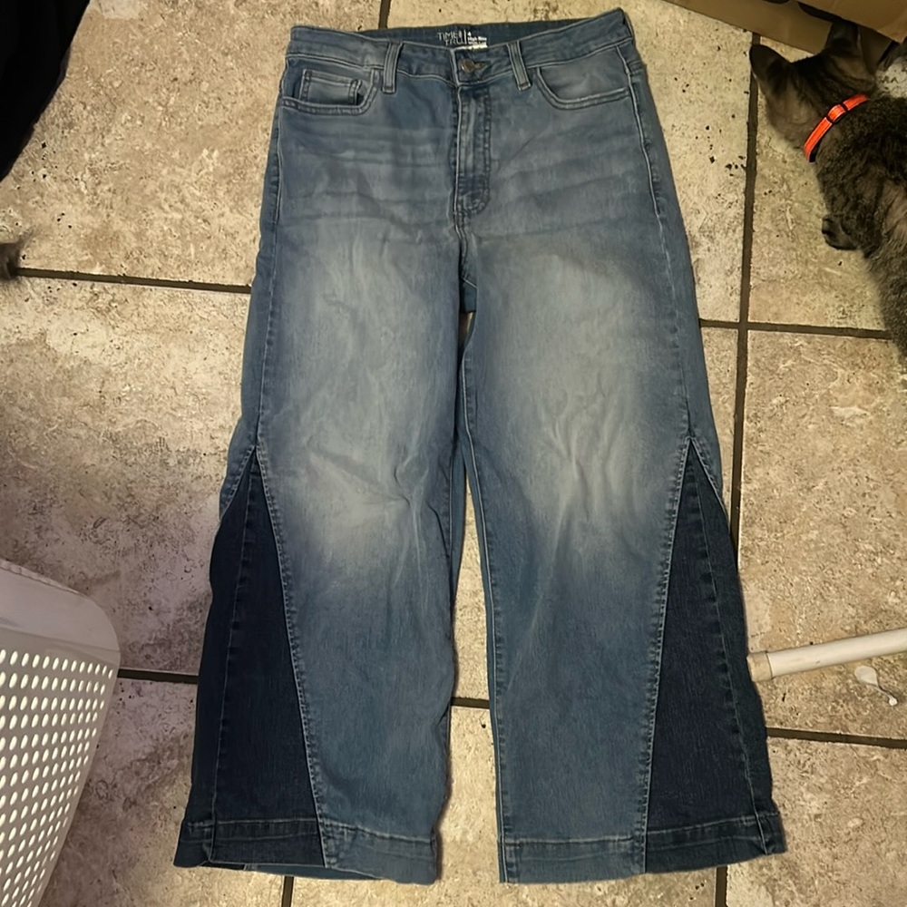 Multicolored jeans with a flare